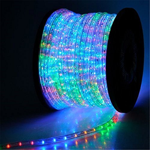 PYSICAL(TM) 110V 2-Wire Waterproof LED Rope Light Kit for Background Lighting,Decorative Lighting,Outdoor Decorative Lighting,Christmas Lighting,Trees,Bridges,Eaves (RGB, 50ft/15M)
