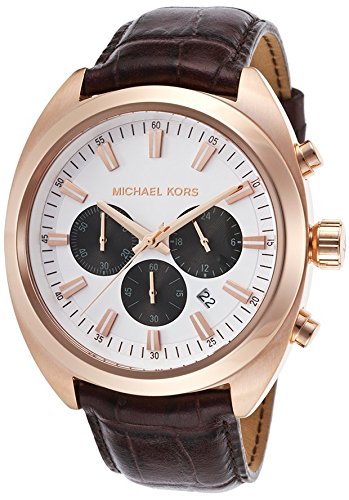 Michael Kors Men's Leather Casual Watch, Color:Dark Brown (Model: MK8271)