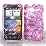 Premium - HTC EVO Shift 4G Full Diamond Hot Pink/Pink Zebra Cover - Facepla ....