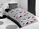 Housse de couette 140x200 cm + 1 Taie d'oreiller FLAG POP c./ gris Parure de couette