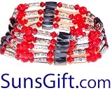 Magnetic Hematite Bracelet Necklace Silver Chain Red