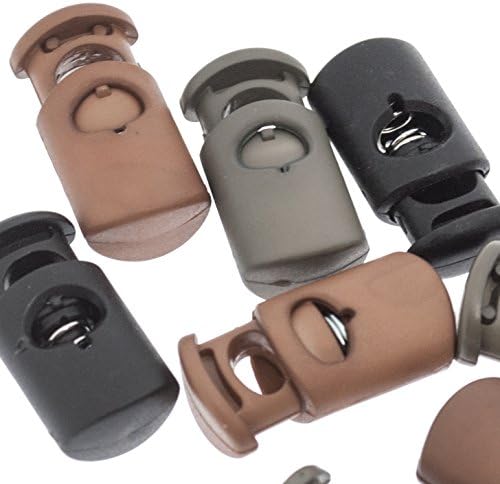 1" Black / Desert Camel / Olivedrab Green Spring Cord Lock Management for Drawstring, Tents, Closures (30 Pcs)