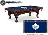 Toronto Maple Leafs Logo Pool Table with Elmhurst Legs and Cinnamon Finish
