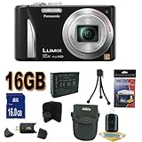 Panasonic Lumix DMC-ZS15 12.1 MP Digital Camera with 16x Optical Zoom (Black) BigVALUEInc Accessory Saver 16GB Bundle