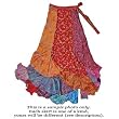 Patchwork long silk sari wrap skirt by Jedzebel PW121