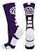 MadSportsStuff Volleyball Logo Crew Socks (Purple/White, Large)