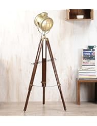 Lighting: Movie spotlight floor lamp sealight theater lamps Tripod Wooden Home Decor Light - NAUTICALMART INC
