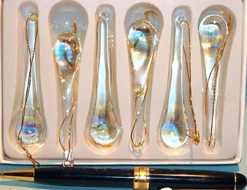 Tear Drop Hanging Glass Ornament CLEAR S 3.2" long 6 pcs. 8CR