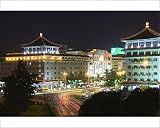 Photographic Print of Chinese style hotel building and city lights, Xian City Shaanxi Province,... from Robert Harding