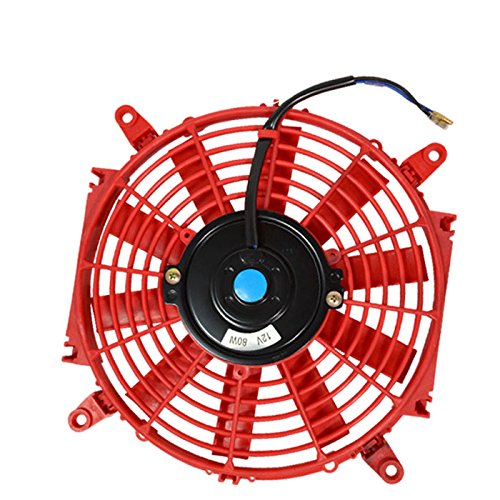 Morakot Racing - Universal 14" Inch Radiator Cooling Fan Push Pull Electric 12v Power Red