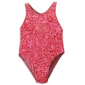 Tidepools Swimwear - Girls One Piece Swimsuit, Red, Pink