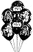 Qualatex Star Wars Biodegradable Latex Balloons Onyx Black with White Prints All-Around of Darth Vader and Yoda, 11-Inch Round (12-Units)
