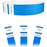 Goldistock Select Series - 3/4" Tyvek Wristbands Vibrant Deep Neon Blue 500 Count - Event Identification Bands (Paper - Like Texture)