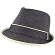 100% Cotton Summer 2 Tone Fedora Trilby Hat Denim M/L