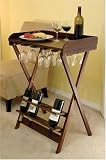 FTS - Wine Table Storage Antique Walnut Finish 136-220-08