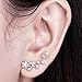OKAJEWELRY 925 Sterling Silver Post Cubic Zircon Flower Ear Sweep Wrap Cuff Earrings