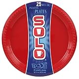 Solo Red 10-Inch Plastic Plate, 25-Count Packages (Pack of 10)