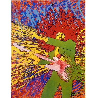 Jimi Hendrix Explosion by Martin Sharp (Limited Edition Print)
