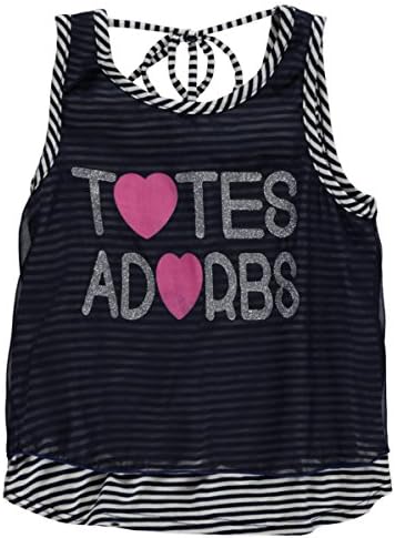 Miss Majesty Big Girls' "Layered Totes Adorbs" Top - navy, 10 - 12