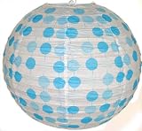 Blue Polka Dots White Color Chinese/Japanese Paper Lantern/Lamp 16″ Diameter – Just Artifacts Brand Reviews