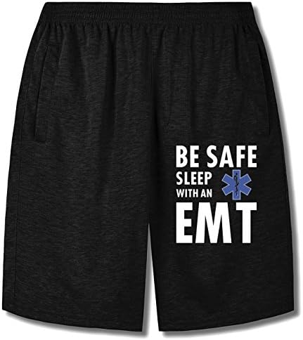 Ptrand Men's Be Safe Sleep with an EMT Classic short pants black