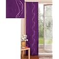 Eleganter Fl�chenvorhang Schiebegardine aus gl�nzendem Taft, mit Stickerei in Wellenform, mit Zubeh�r, 245x60, Lila, 42040