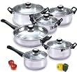 Cook N Home 12 Piece Stainless Steel Cookware Set