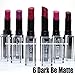 6 CITY COLOR BE MATTE DARK LIPSTICK BROWN PINK PURPLE TONE SET LIP STICK L-0021D + FREE EARRING
