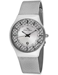 Lucien Piccard Womens LP-110842-02S Bernard Silver Dial Stainless Steel Mesh Watch