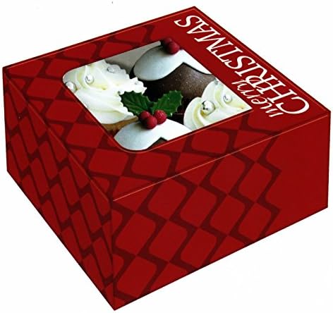 The Cookie Exchange - Windowed Cupcake Box 3 Pack (Merry Christmas)