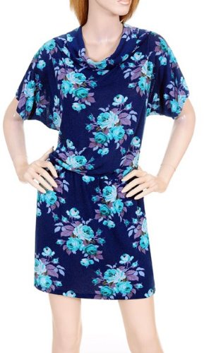 Blue floral sweater dress