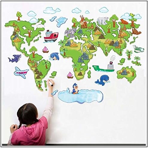 Global World Map Atlas Vinyl Wall Art Decal Sticker