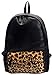 AM Landen Leopard PU Studded Backpacks School Bag Medium Size