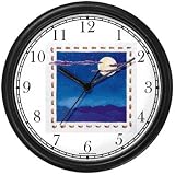 Moon at Night - from Hush Little Baby by Artist: Sylvia Long Wall Clock by WatchBuddy Timepieces (White Frame)