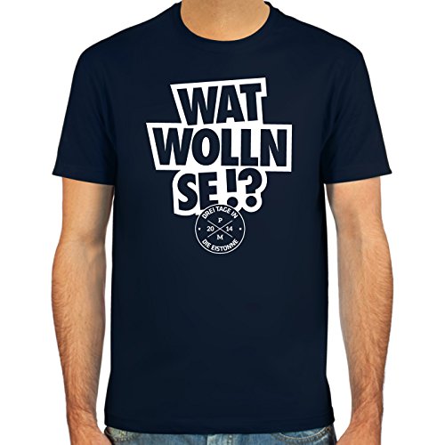 T-Shirt Per Mertesacker, “Wat wolln se!?” ::: Farbauswahl: skyblue, deepred, schwarz, oliv oder navy ::: Größen: S-XXL