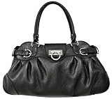 Ferragamo Black Pebbled Leather Marisa Handbag 5370PF08BK