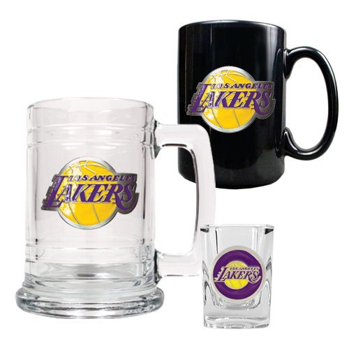 Los Angeles Lakers NBA 15oz Tankard, 15oz Ceramic Mug & 2oz Shot Glass Set - Primary Logo