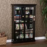 Media Storage - Sliding Door Media Cabinet - Black - SEI MS1068T