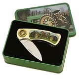 Tractor Folding Collector's Knife with Tin Gift Box