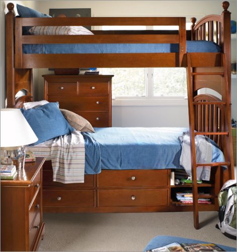 Young America by Stanley GenAmerica Classic Cherry Twin Bunk Bed Set GenAmerica Classic Cherry Twin