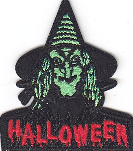 "HALLOWEEN" WITCH - IRON ON EMBROIDERED PATCH - Holiday, Scary, Fun