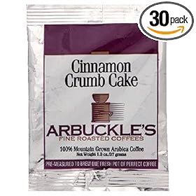 Arbuckle's Fine Roasted Coffee, Cinnamon Crumb Cake, 1.3-Ounce Bags (Pack of 30)