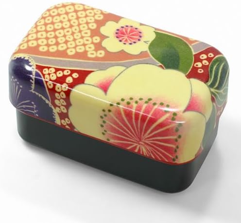 Kimono Design of Japan, Fabric-covered Rectangular Bento Box (Cherry Blossoms　Pink) Is a nested type compact fit in after use.