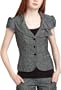 A. Byer  Junior's Mix In The City Bow Accent Structured Fashion Jacket,Black,Medium