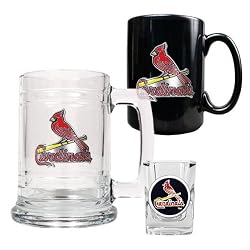 St. Louis Cardinals MLB 15oz Tankard, 15oz Ceramic Mug & 2oz Shot Glass Set - Primary Logo by Great American Products