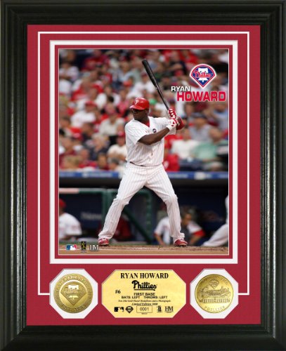 Highland Mint MLB Philadelphia Phillies Ryan Howard Gold Coin Photo Mint