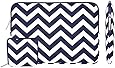 Mosiso - Chevron Blue Canvas Fabric 13-13.3 Inch Laptop / Notebook Computer / MacBook Air / MacBook Pro Sleeve Case Bag Cover, Chevron Blue