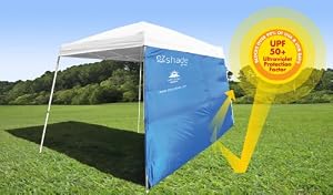 ezShade 10' Angled Canopy Sidewall (Award Winning) - Blocks 99% UVA/UVB - Keeps you COOLER, DOUBLES your SHADE and INSTANTLY ATTACHES to ANY 10'x10' Angled Leg Canopy - (ONLY 16 OZ)(Other sizes, search ezShade) from Solar Eclipz