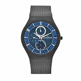 Skagen Mens Watch 806XLTBN with Black Stainless Steel Bracelet and Blue Dial