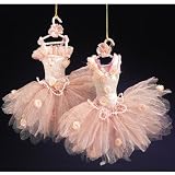 Pink Rose Dance Ballet Ballerina Glitter Tutu Christmas Ornament #C0444P